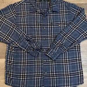 G.H. Bass & Co. Men's Fireside Plaid Flannel Shirt Blue Navy Size [L]
